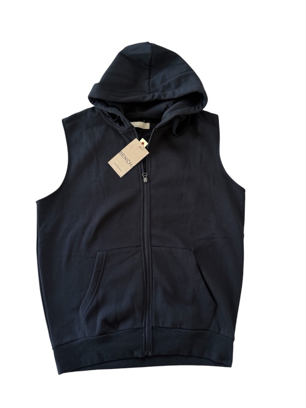 BENCH Mens Black Vest  Hoodie size Large NEW w TAG